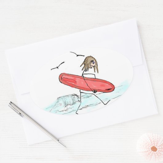 School is uit ovale sticker (Envelop)