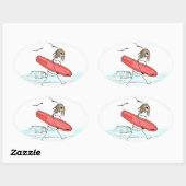 School is uit ovale sticker (Vel)