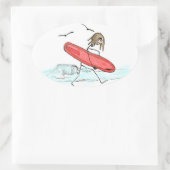 School is uit ovale sticker (Tas)