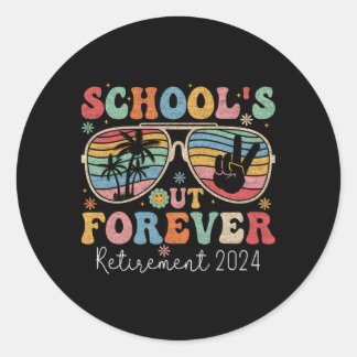 School is uit voor altijd leraar met pensioen 2024 ronde sticker