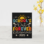 School is uit voor altijd pensioen leraar gepensio kaart (Gele Bloem)