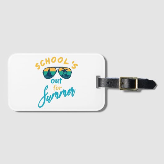 School is uit voor de zomer bagagelabel (Voorkant (horizontaal))