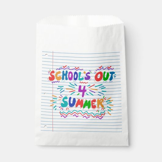 School is uit voor de zomer bedankzakje (Voorkant)
