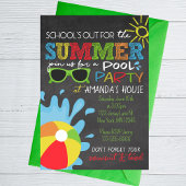 School is uit voor de zomer krijtbord feest kaart