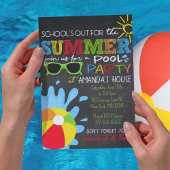 School is uit voor de zomer krijtbord feest kaart