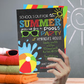 School is uit voor de zomer krijtbord feest kaart