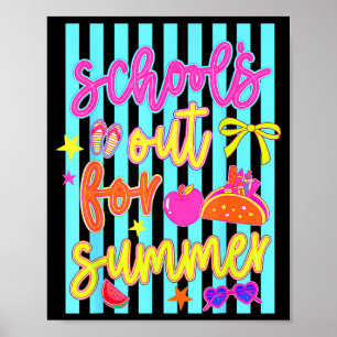 School is uit voor de zomer laatste schooldag prep poster