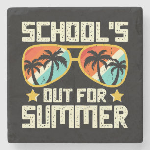 School is uit voor de zomer stenen onderzetter