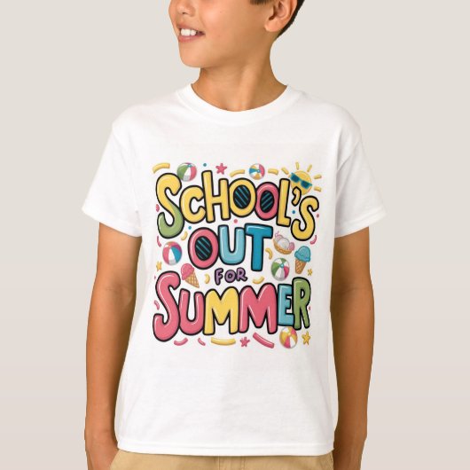 School is uit voor de zomer! t-shirt (Voorkant)