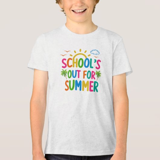 School is uit voor de zomer Tri-Blend shirt (Voorkant)