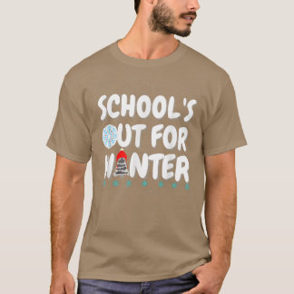 SCHOOL IS UIT VOOR WINTERFUNNY-LERAAR SNEEUW BREAK T-SHIRT