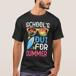School is uit voor zomer grappige zomer vakantie t-shirt