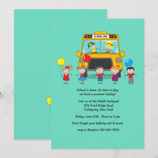 School is Uitnodiging (Voorkant / Achterkant)