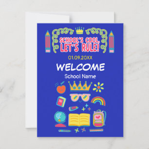 "School is vet, laten we de boel regelen" motivati Briefkaart