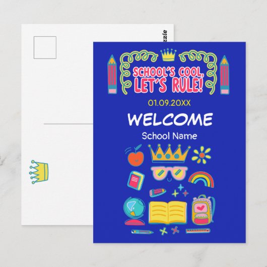 "School is vet, we gaan ervoor" motivatiecitaten Briefkaart (Voorkant / Achterkant)