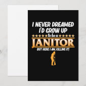 School Janitor Custodian Caretaker Apprecie Gr Bedankkaart (Voorkant / Achterkant)