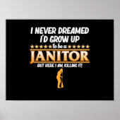 School Janitor Custodian Caretaker Apprecie Gr Poster (Voorkant)
