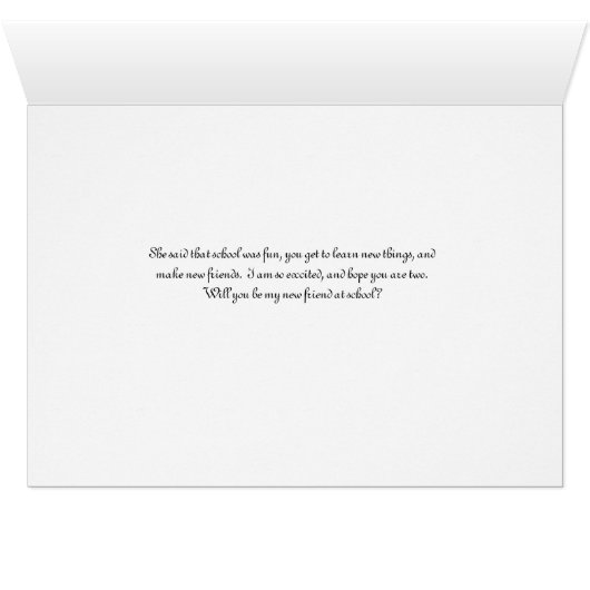 School Kaart-meisje met fiets (Binenzijde Horizontaal (Onderkant))