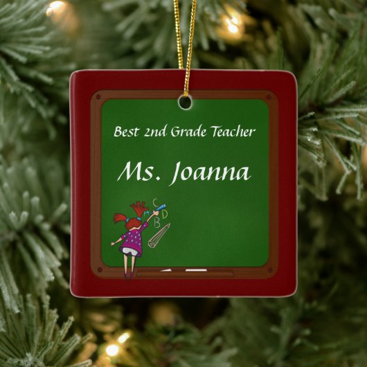 School Kalk Board Teacher's Keramisch Ornament (Boom)