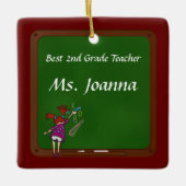 School Kalk Board Teacher's Keramisch Ornament (Voorkant)