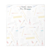 School Kantoor Crafts Levert Pattern Teacher Gift Notitieblok (Voorkant)