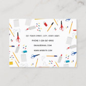 School Kantoor & Crafts Supplies Docent Tutor Visitekaartje (Achterkant)