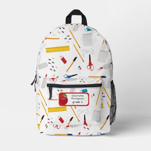 School Kantoor & Crafts Supplies Naam van student Bedrukte Rugzak (Voorkant)