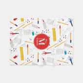 School Kantoor & Crafts Supplies Patroon Monogram Fleece Deken (Voorkant (Horizontaal))