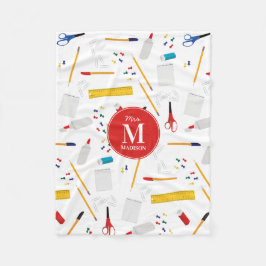 School Kantoor & Crafts Supplies Patroon Monogram Fleece Deken
