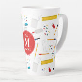 School Kantoor & Crafts Supplies Patroon Monogram Latte Mok (Rechterhoek)