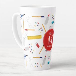School Kantoor & Crafts Supplies Patroon Monogram Latte Mok