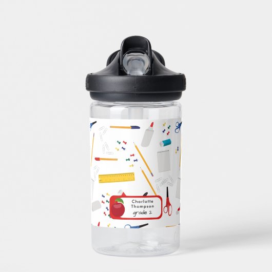 School Kantoor & Crafts Supplies Patroon Student Waterfles (Voorkant)