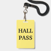 School Kantoor Hall Pass Badge (Achterkant met koord)