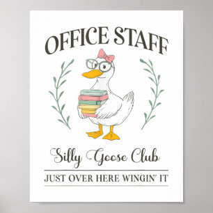 School Kantoor personeel Gekke Goose Club voor sec Poster
