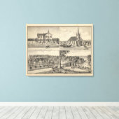 School, kerk, woonwijken, Yolo Co. Canvas Afdruk (Insitu (Houten vloer))