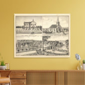 School, kerk, woonwijken, Yolo Co. Canvas Afdruk (Insitu (Woonkamer))