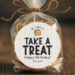 School Kids Birthday Treat Cookie Kraft Ronde Sticker
