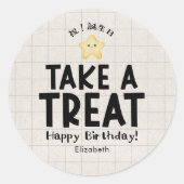 School Kids Birthday Treat Kawaii Star Kraft Ronde Sticker (Voorkant)
