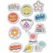 School kinder beloning Custom-Cut Vinyl Sticker (Voorkant)