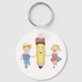 School Kinder en Happy Pencil Sleutelhanger (Voorkant)