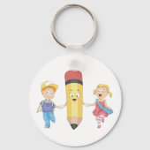 School Kinder en Happy Pencil Sleutelhanger (Achterkant)