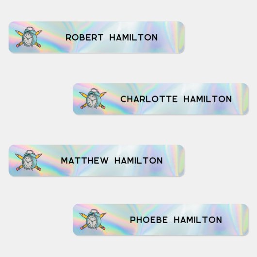 School Kinder Waterdichte Holografische Klok Motie Labels (Groep)