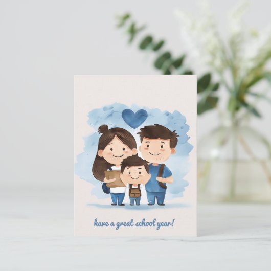 School-Kinderen Briefkaart (Staand voorkant)