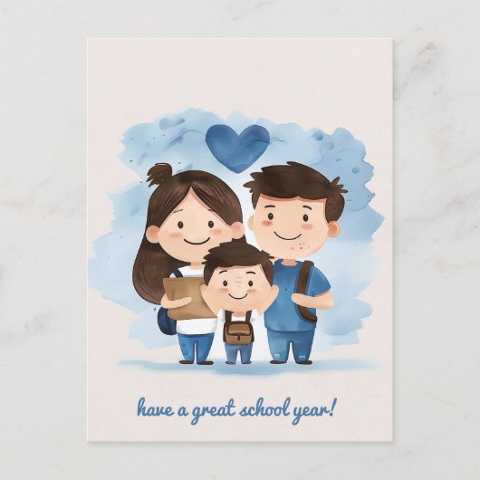 School-Kinderen Briefkaart (Voorkant)