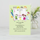 School-Kinderen Terug naar schoolfeest Kaart (Staand voorkant)