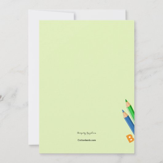 School-Kinderen Terug naar schoolfeest Kaart (Achterkant)