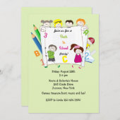 School-Kinderen Terug naar schoolfeest Kaart (Voorkant / Achterkant)