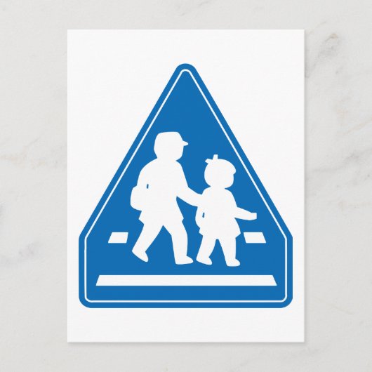 School Kinderkruising > Japans verkeersbord Briefkaart (Voorkant)