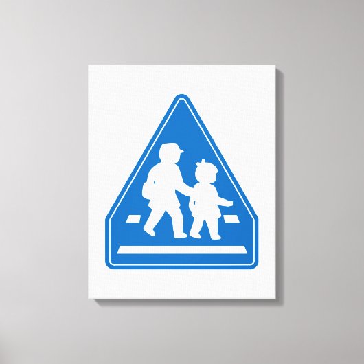 School Kinderkruising > Japans verkeersbord Canvas Afdruk (Voorkant)