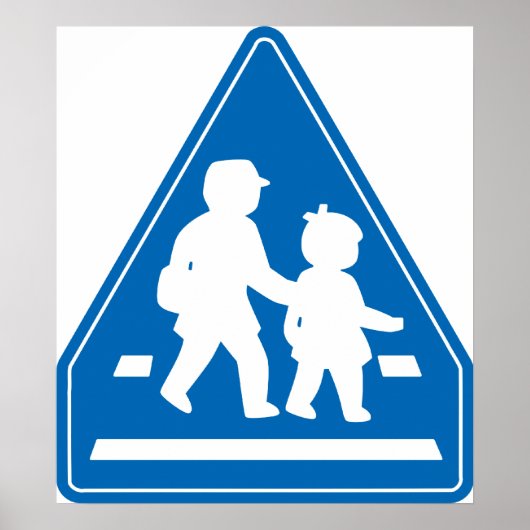 School Kinderkruising > Japans verkeersbord Poster (Voorkant)